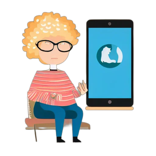 flat, design, illustration, grandma transparent PNG cut-out