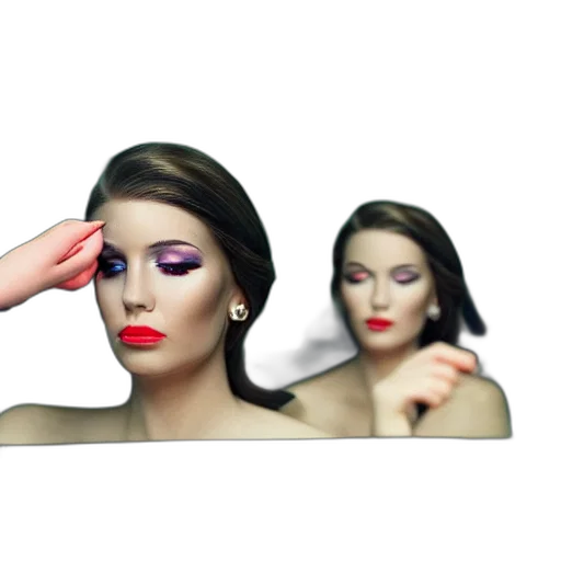 face, 3d render, photorealistic, pixel art transparent PNG cut-out