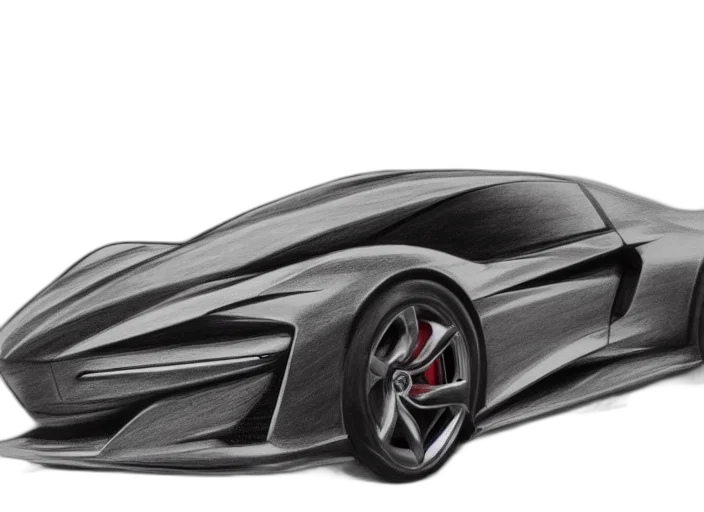 car, pencil sketch, photorealistic, concept art transparent PNG cut-out
