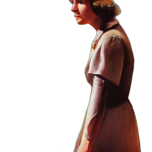dress, hat, face, staff transparent PNG cut-out