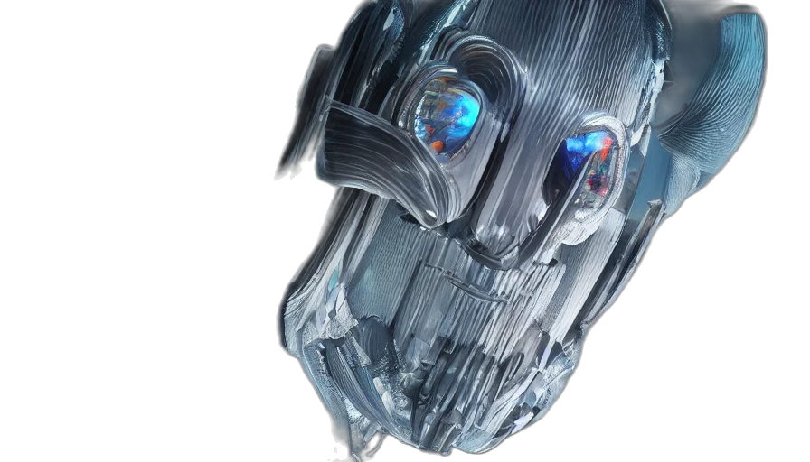 robot, mask, face, 3d render transparent PNG cut-out