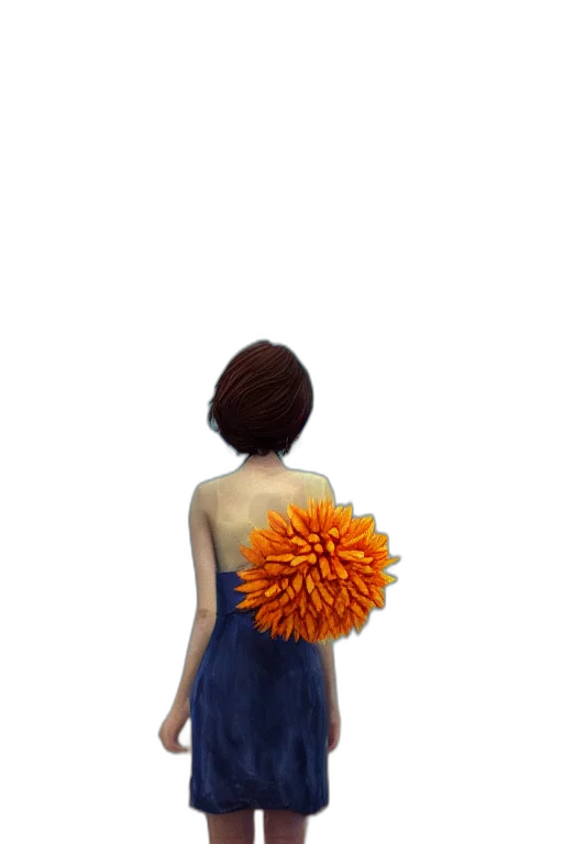 dress, flower, staff, crown transparent PNG cut-out