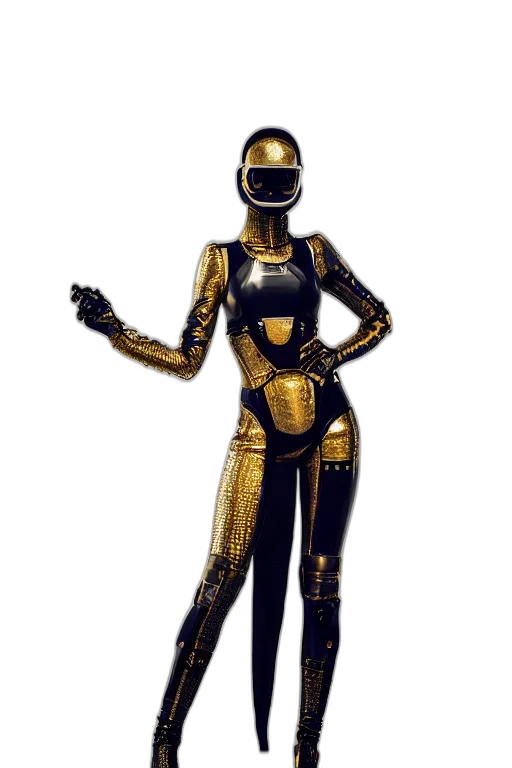 robot, staff, concept art, 3d render transparent PNG cut-out