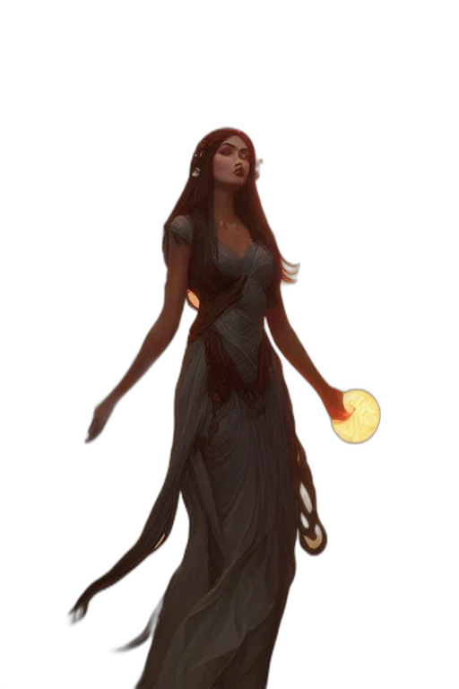 dress, staff, concept art, fantasy art transparent PNG cut-out
