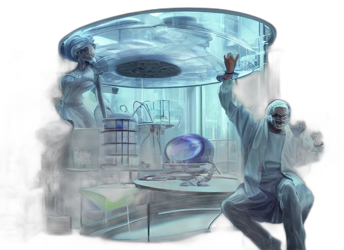 concept art, cyberpunk, fantasy art, comic book art transparent PNG cut-out