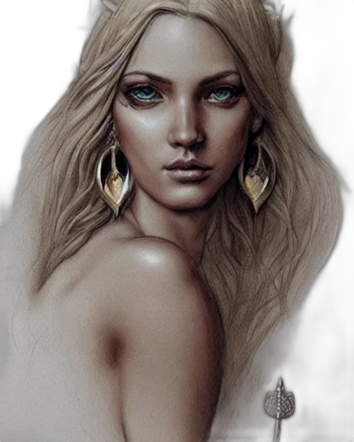 jewelry, face, fantasy art, photorealistic transparent PNG cut-out