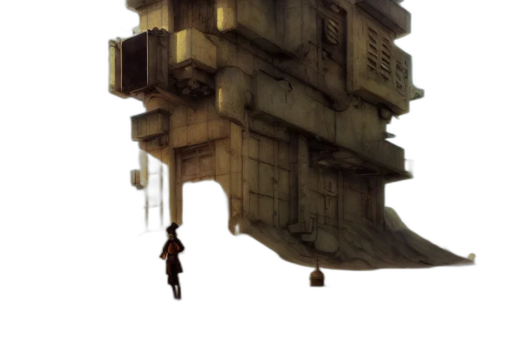 building, robot, weapon, face transparent PNG cut-out