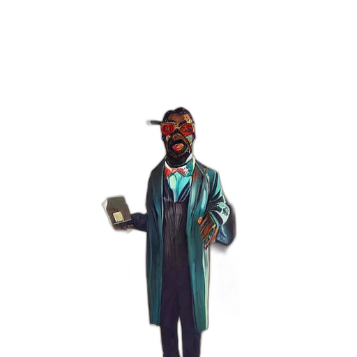 staff, mask, jacket, robot transparent PNG cut-out