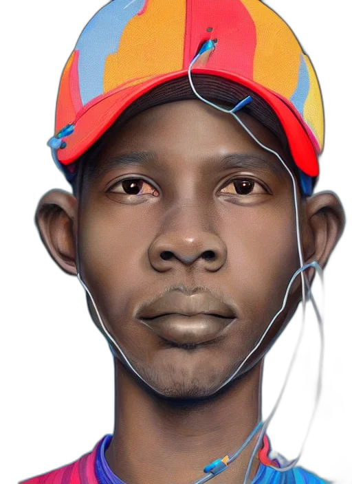 face, hat, photorealistic, concept art transparent PNG cut-out