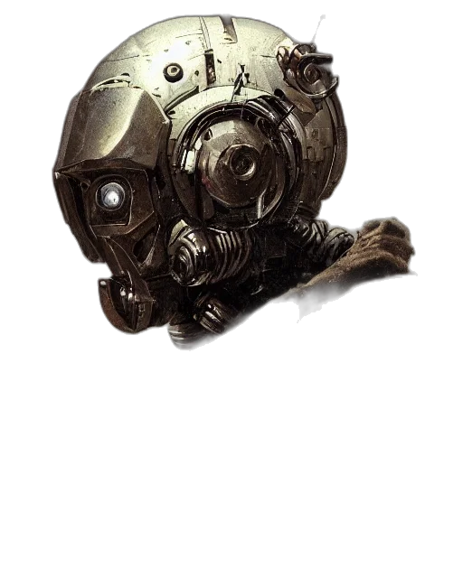 robot, mask, weapon, creature transparent PNG cut-out
