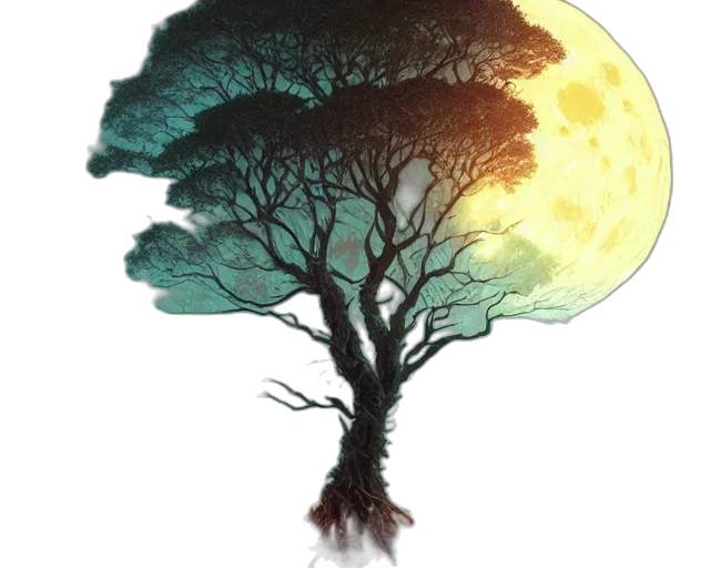 tree, creature, mask, hair transparent PNG cut-out