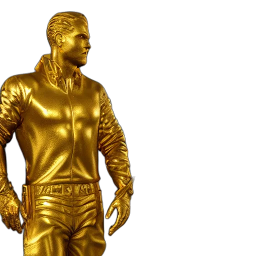 3d render, golden, portrait, usa transparent PNG cut-out