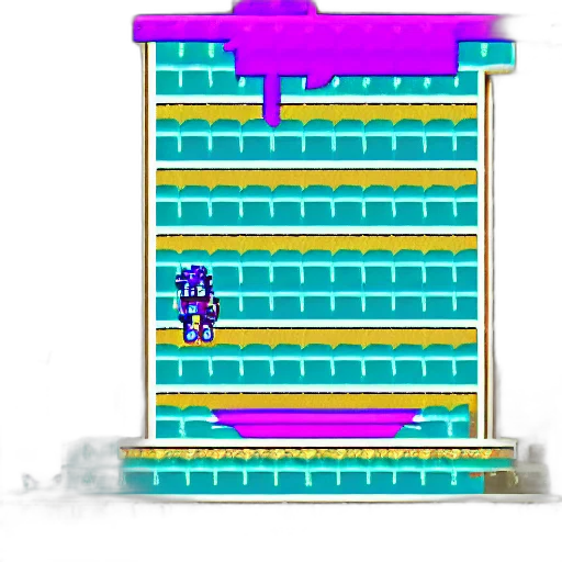 robot, building, furniture, pixel art transparent PNG cut-out