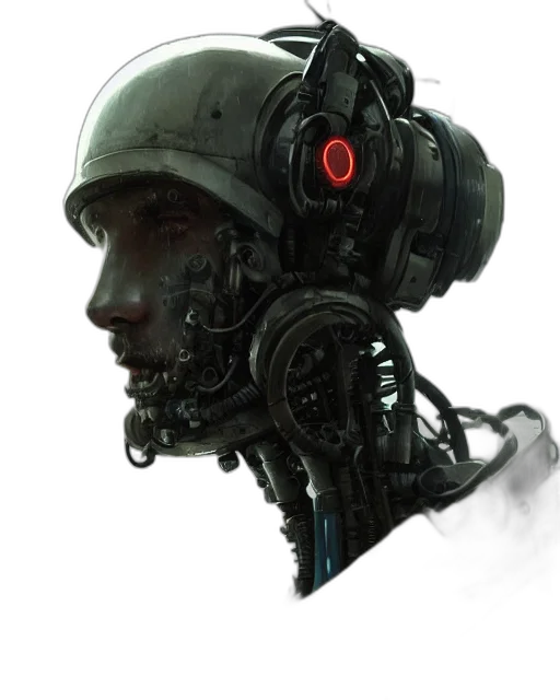 robot, face, mask, creature transparent PNG cut-out
