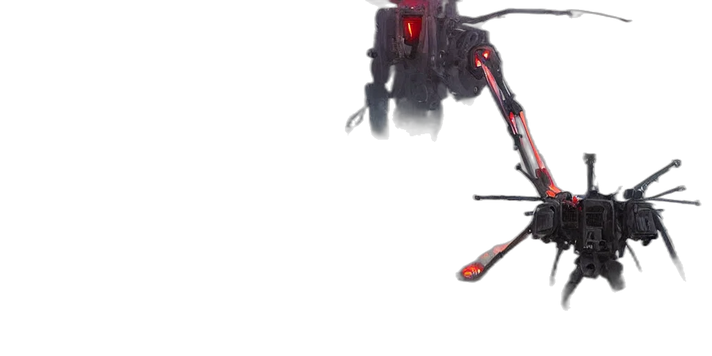 robot, weapon, staff, creature transparent PNG cut-out