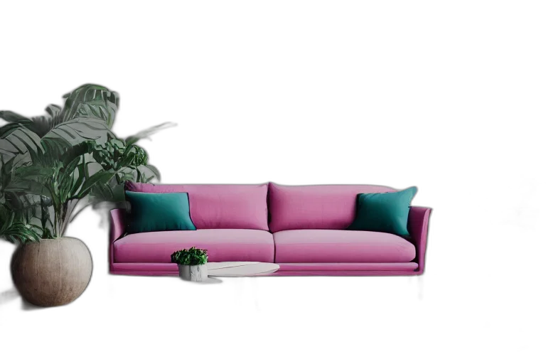 furniture, 3d render, vaporwave, photorealistic transparent PNG cut-out