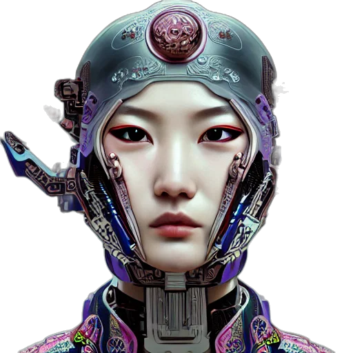 robot, face, mask, cyberpunk transparent PNG cut-out