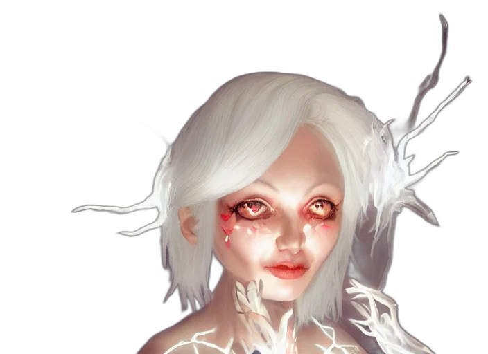 face, mask, creature, fantasy art transparent PNG cut-out