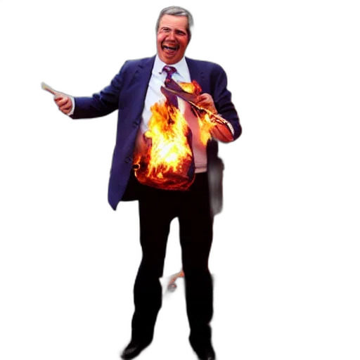 jacket, staff, creature, fire transparent PNG cut-out