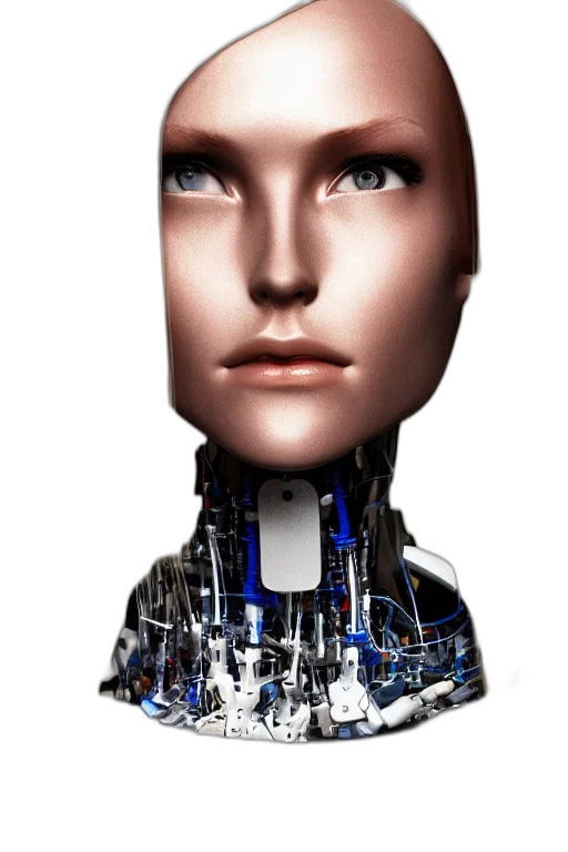 robot, face, mask, cyberpunk transparent PNG cut-out