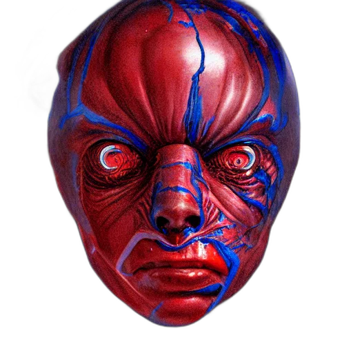 mask, face, creature, photorealistic transparent PNG cut-out