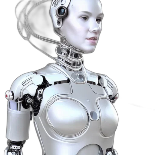 robot, 3d render, cyberpunk, concept art transparent PNG cut-out