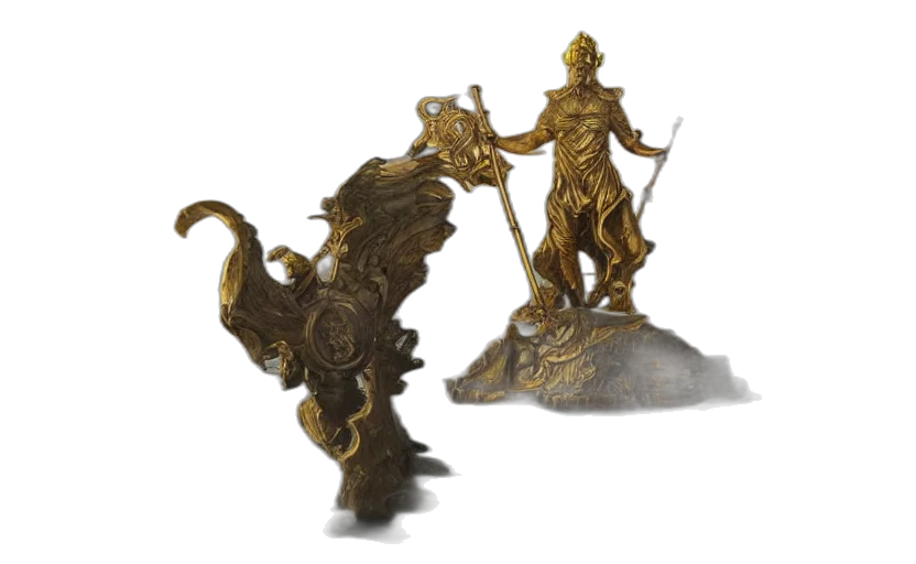 dragon, crown, staff, concept art transparent PNG cut-out