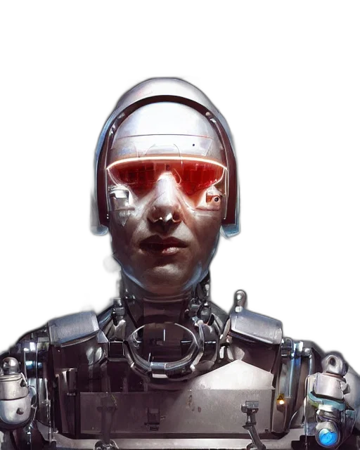 robot, face, mask, cyberpunk transparent PNG cut-out