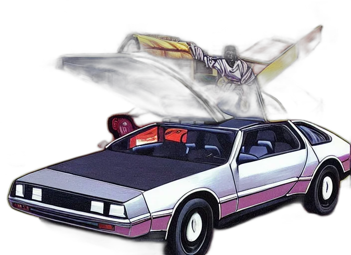 car, weapon, robot, vaporwave transparent PNG cut-out