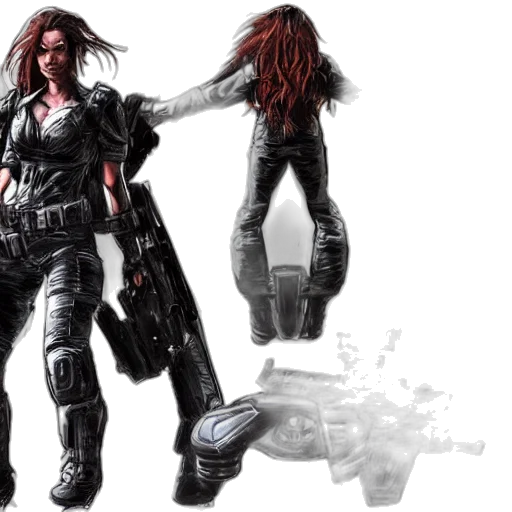 concept art, cyberpunk, comic book art, 3d render transparent PNG cut-out