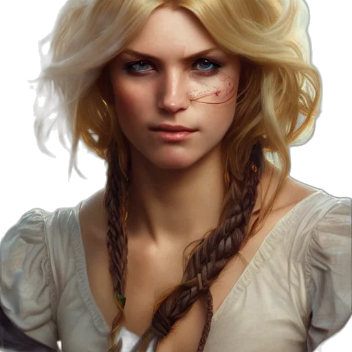 face, hair, staff, fantasy art transparent PNG cut-out