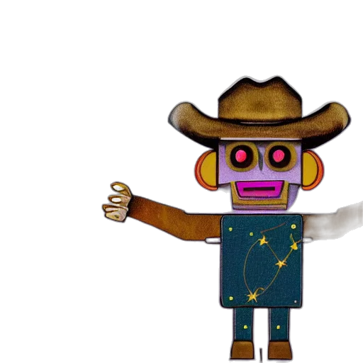 robot, staff, hat, animal transparent PNG cut-out