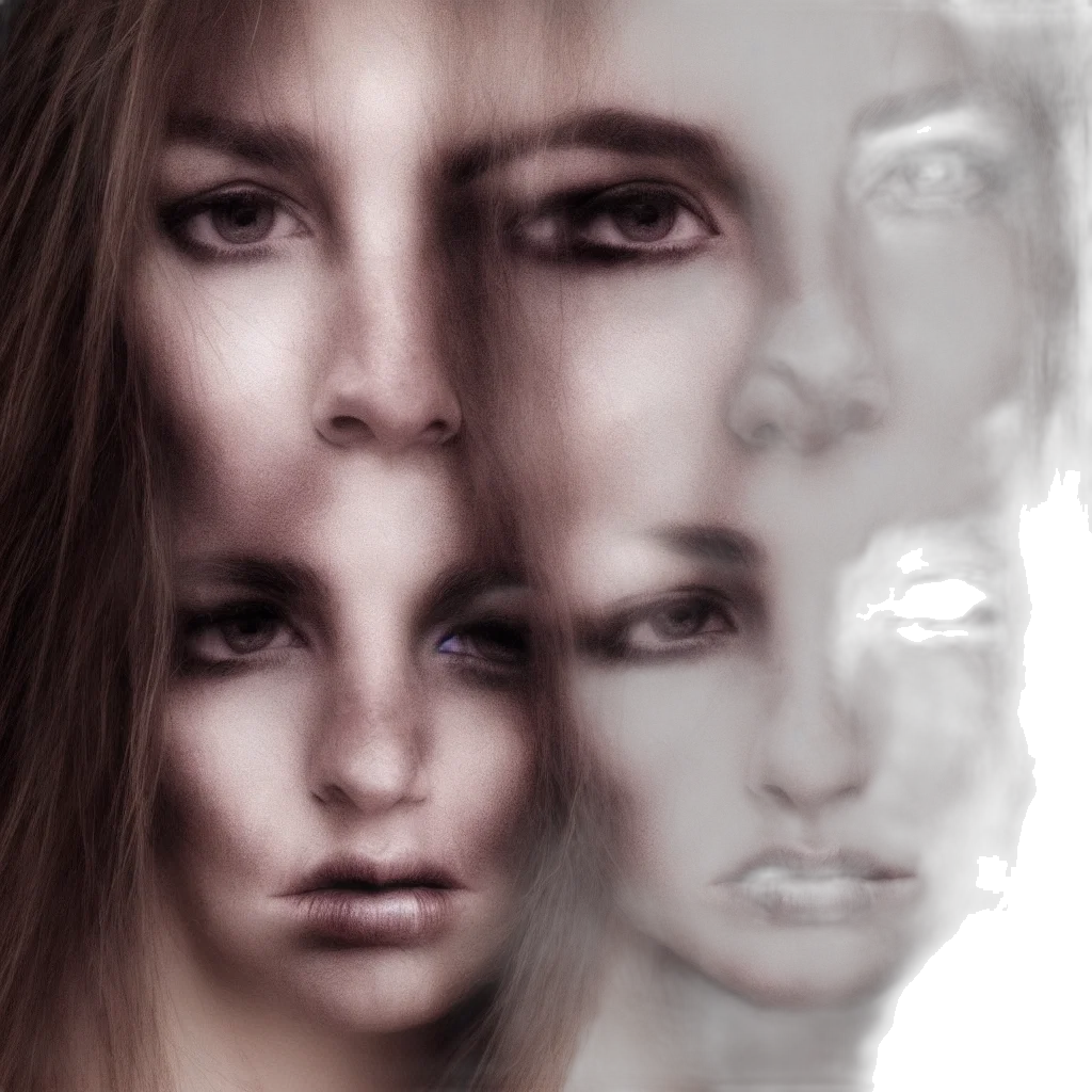 face, mask, photorealistic, 3d render transparent PNG cut-out
