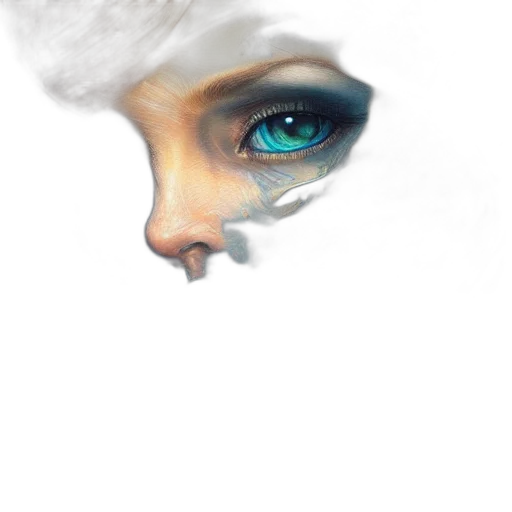 face, mask, photorealistic, watercolor transparent PNG cut-out