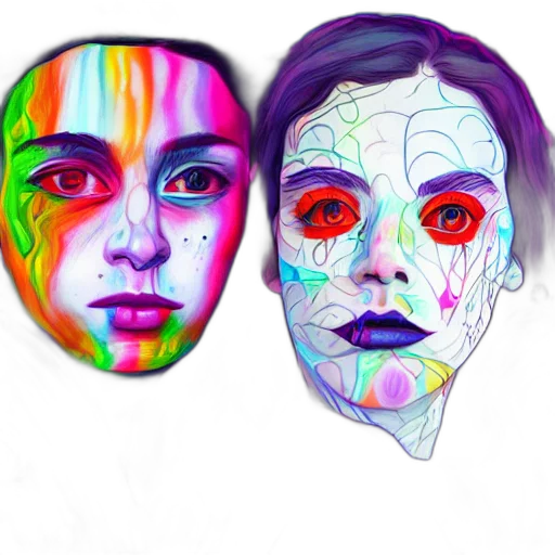 mask, face, photorealistic, watercolor transparent PNG cut-out