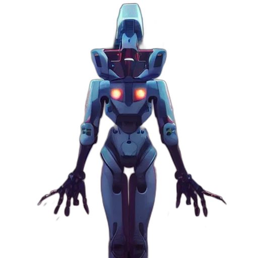 robot, concept art, 3d render, cyberpunk transparent PNG cut-out