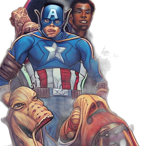 comic book art, concept art, captain, america transparent PNG cut-out