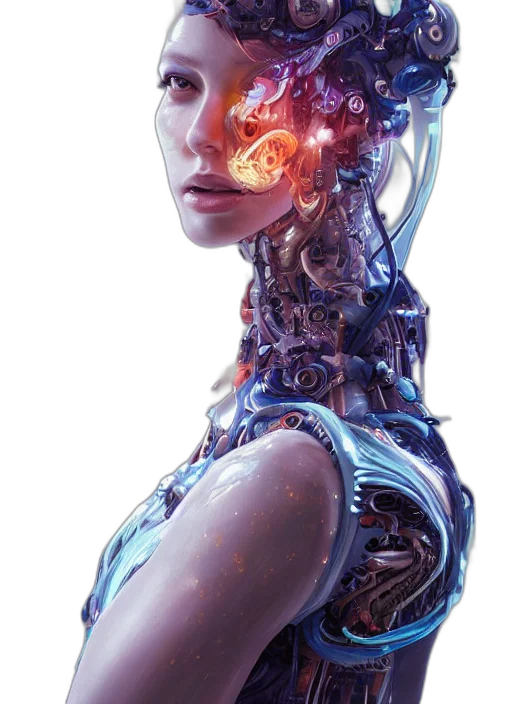 robot, face, dress, jewelry transparent PNG cut-out