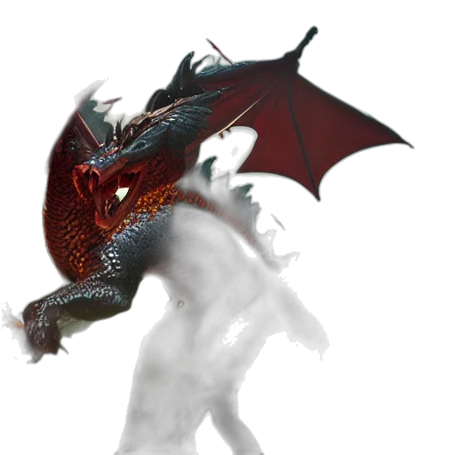 dragon, creature, staff, animal transparent PNG cut-out