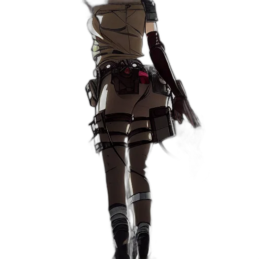 weapon, jacket, staff, robot transparent PNG cut-out
