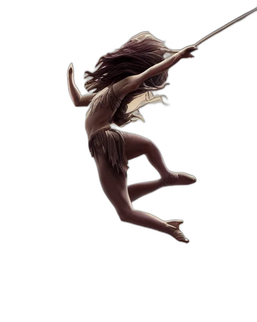 hair, staff, creature, dress transparent PNG cut-out
