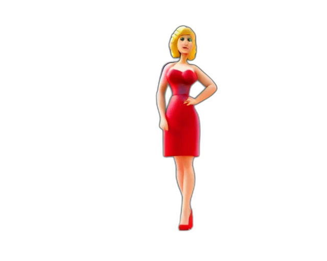 dress, jewelry, staff, cartoon transparent PNG cut-out