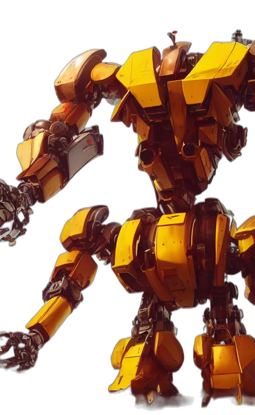 robot, weapon, 3d render, concept art transparent PNG cut-out