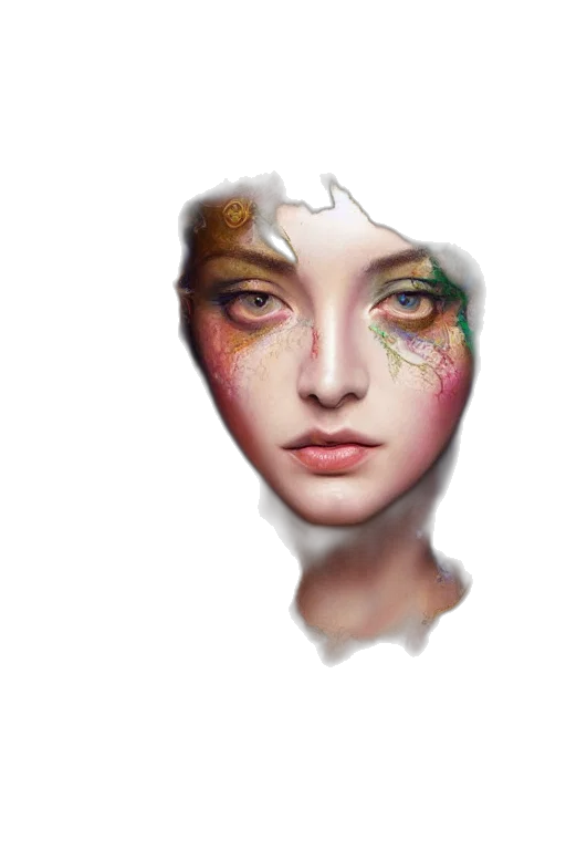face, mask, crown, watercolor transparent PNG cut-out