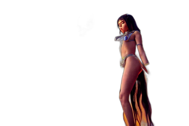 dress, staff, concept art, 3d render transparent PNG cut-out