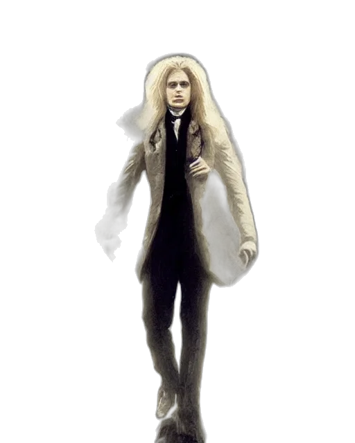 jacket, staff, creature, hair transparent PNG cut-out