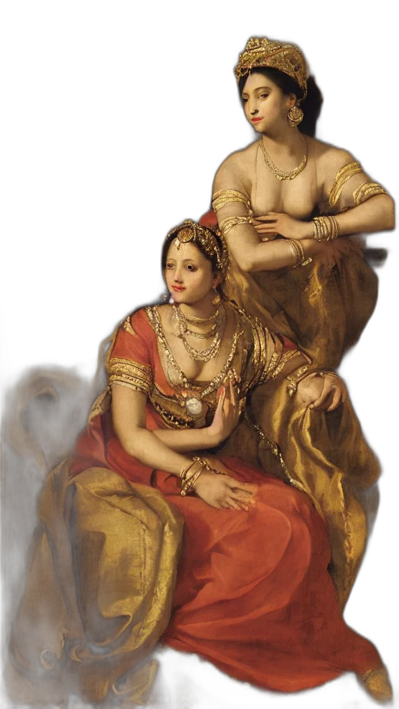 jewelry, crown, dress, oil painting transparent PNG cut-out