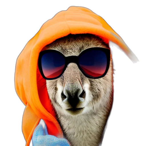 animal, hat, jacket, vaporwave transparent PNG cut-out