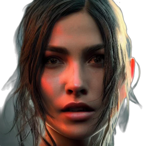 face, hair, photorealistic, concept art transparent PNG cut-out