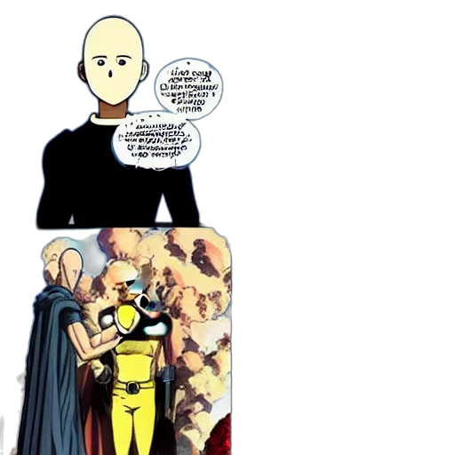 comic book art, concept art, saitama, one transparent PNG cut-out